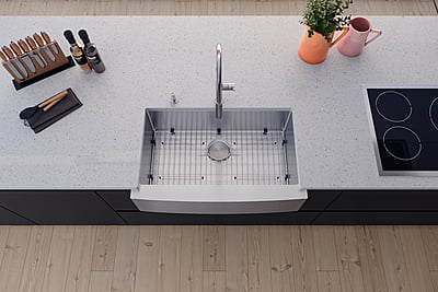 33-inch Farmhouse Kitchen Sink Single Bowl, LZ Series - 456817