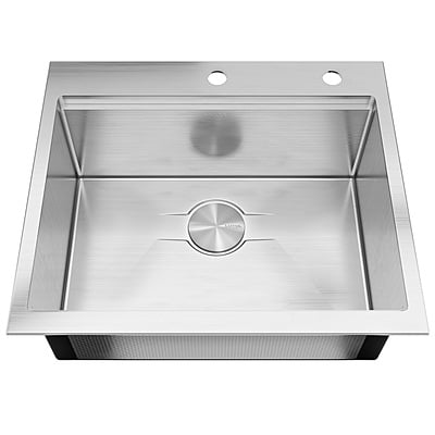 25-inch Workstation Drop-in Kitchen Sink Single Bowl