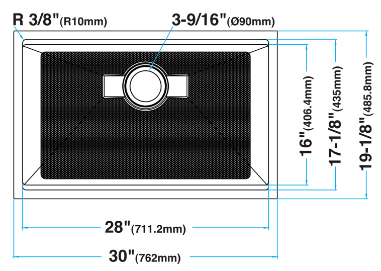 30-inch Large Single Bowl, 16g LZ Series, Workstation