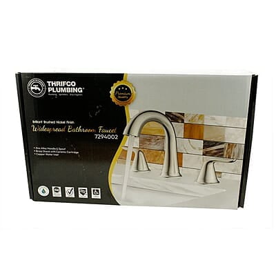 Thrifco 8 Inch Widespread 2-Handle Bathroom Faucet – Brushed Nickel