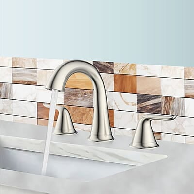 Thrifco 8 Inch Widespread 2-Handle Bathroom Faucet – Brushed Nickel