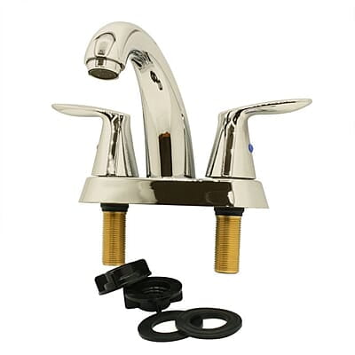 Thrifco 4 Inch Centerset 2-Handle Bathroom Faucet – Brushed Nickel