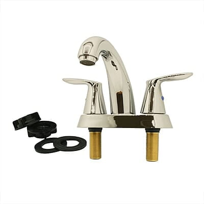 Thrifco 4 Inch Centerset 2-Handle Bathroom Faucet – Brushed Nickel