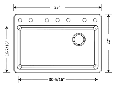 Large Single Bowl Granite Composite R Series Offset Drain - Black