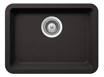 Medium Single Bowl Undermount Only Granite Composite - Black