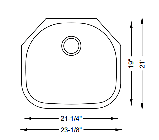 Single Bar Bowl, D-Shaped-18g, H Series