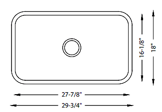 Large Single Bowl - H Series, 16g, 30"