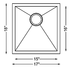 Single Bar Bowl - 16g HZR Series, Zero Radius - 195627