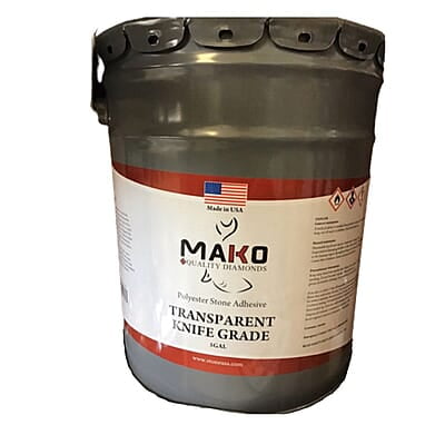 Mako Polyester Knife Grade Adhesive - Transparent, 5 Gallons
